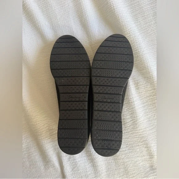 NWOT Skechers Cleo Flex Wedge Flipside Flat Air-Cooled Memory Foam in Black - Picture 5 of 8